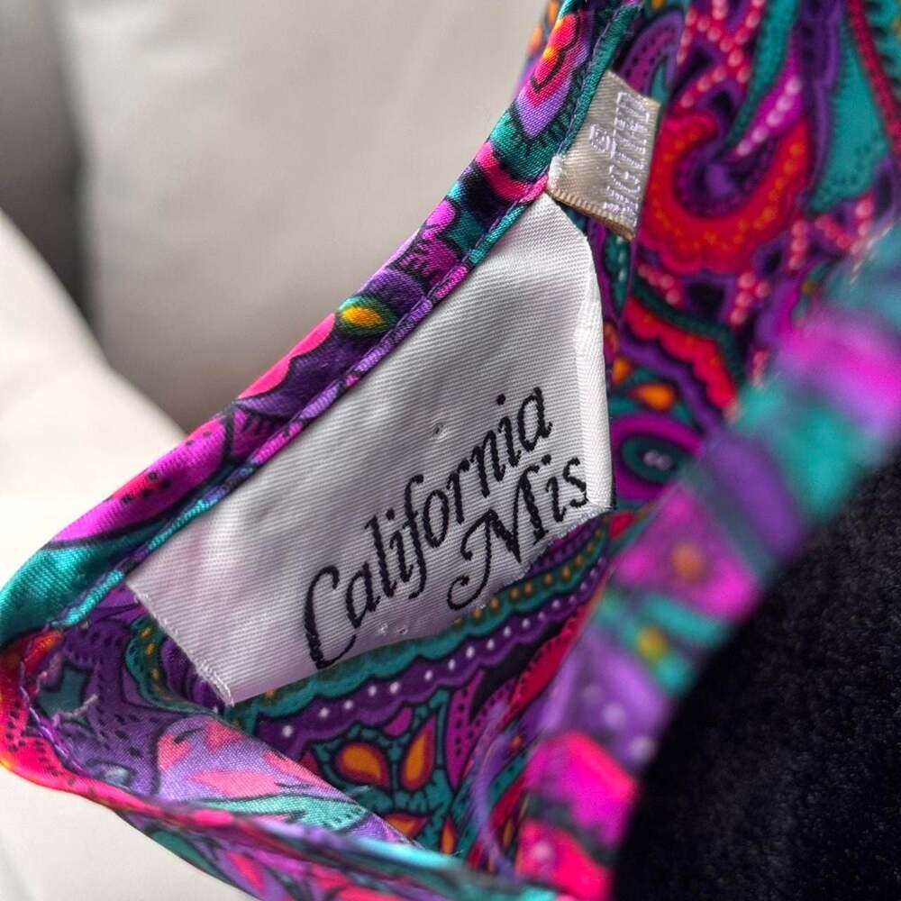 California Mis Vintage Paisley Lace Slip Dress - Picture 7 of 8